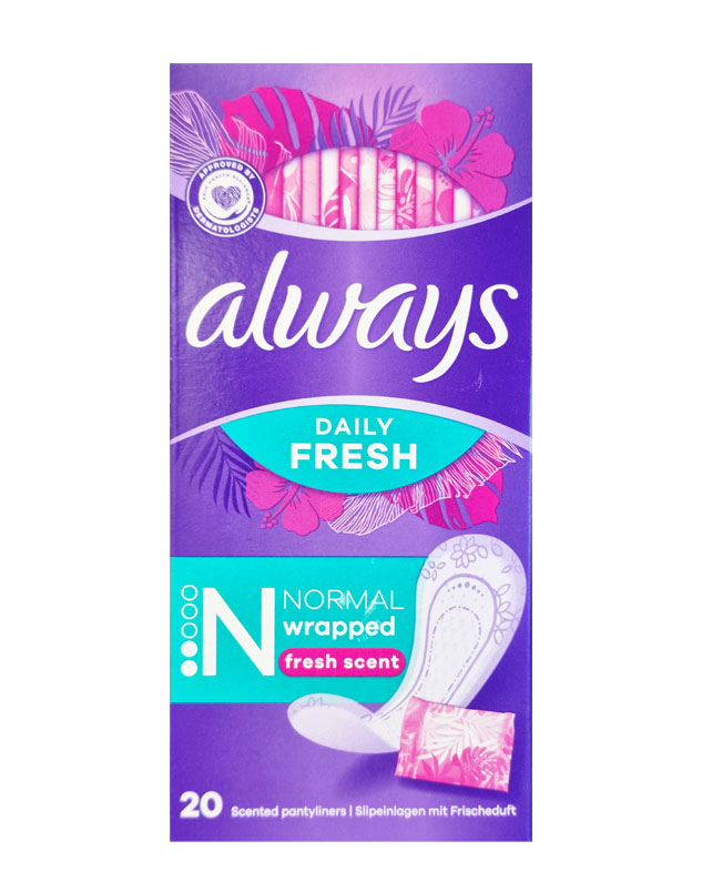 ALWAYS DAILIES LINERS NORMAL FRESH WRAPPED 20S