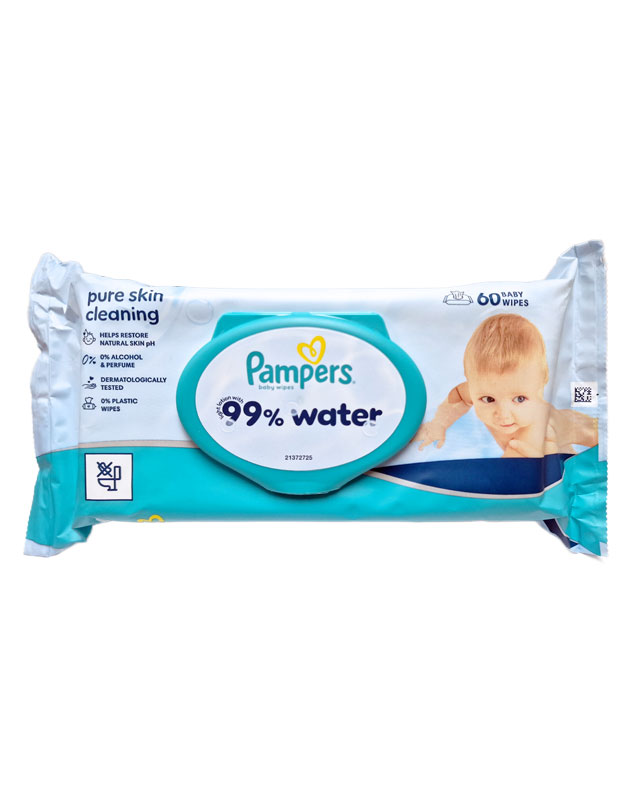 PAMPERS BABY WIPES 99% WATER 60's