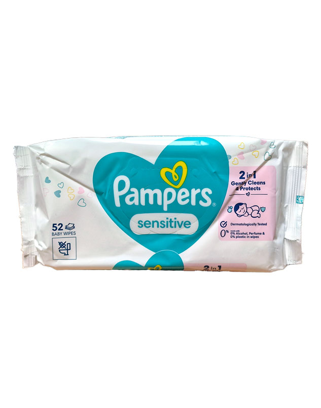 PAMPERS BABY WIPES SENSITIVE 52'S